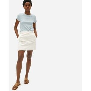 NEW! Everlane The Canvas Skirt Off White Cream Bone Classic‎ Preppy Mini Skirt 6
